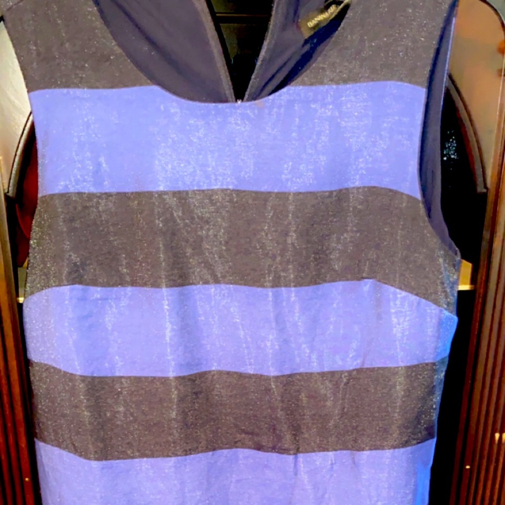 I’m selling a blue and black striped dress goes to your knees size is 10